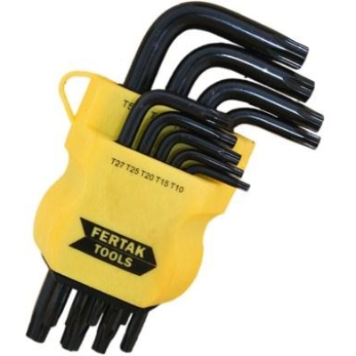 CHAVE TORX 9 PCS CRV T10 A T50 CURTA FERTAK