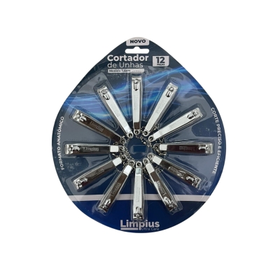 CORTADOR DE UNHAS CARTELA 12UN GD LIMPIU