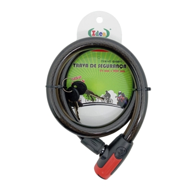 CADEADO 18MM X 0900MM P/MOTO-BIKE-ESTEPE