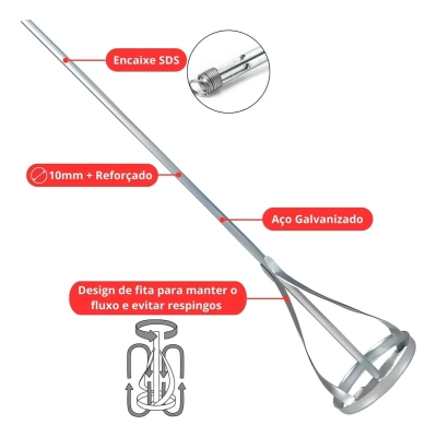 MISTURADOR SDS 80 X 400 X 10MM FERTAK