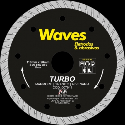 DISCO DIAM. TURBO 20X110 WAVES BLACK