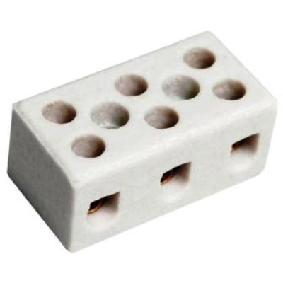 CONECTOR DE PORCELANA 10 MM²/10 A - TRIPOLAR 250V