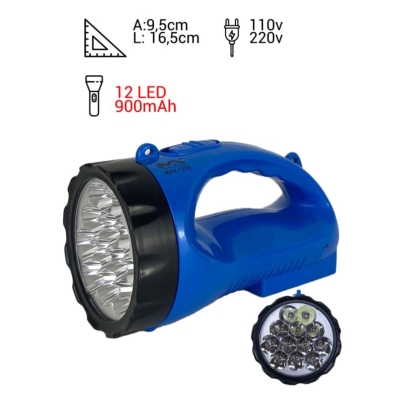 LANTERNA REC 12 LEDS C/ALCA MAX-1268