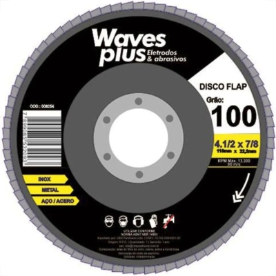 DISCO FLAP GRAO 100 4-1/2 -11 P/ACABAMENTO WAVES BLACK