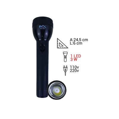 LANTERNA REC 01 LED 3W 1200MAH MAX-1001