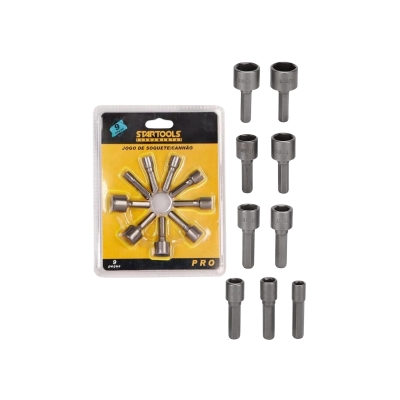 JOGO SOQUETES P/PARAF. 9PCS (05 A 13MM) STARTOLS