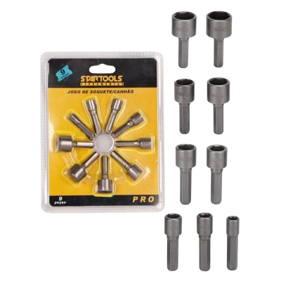 JOGO SOQUETES P/PARAF. 9PCS (05 A 13MM) STARTOLS