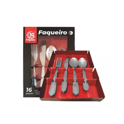 FAQUEIRO EM INOX LINHA ASHORIA COM 16PCS