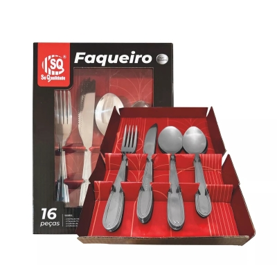 FAQUEIRO EM INOX LINHA ASHORIA COM 16PCS