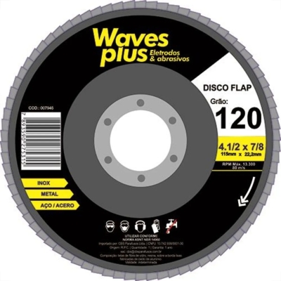 DISCO FLAP GRAO 120 4-1/2 -11 P/ACABAMENTO WAVES BLACK