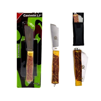 CANIVETE INOX LAMINA LARGA C/BAINHA (ELETRECISTA)