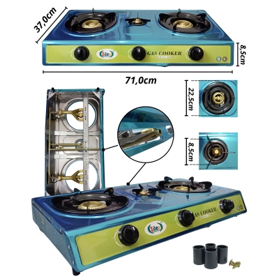 FOGAO A GAS GLP PORTATIL 3 BOCA IDEA ACENDIMENTO AUTOMATICO