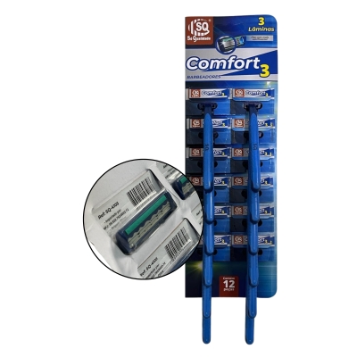 APARELHO BARBEAR 3 LAMINAS CONFORT C/12 FITA LUBRIFICANTE