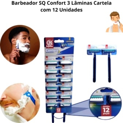 APARELHO BARBEAR 3 LAMINAS CONFORT C/12 FITA LUBRIFICANTE