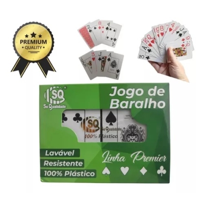 BARALHO 100% PLASTICO JG C/02 PREMIUM