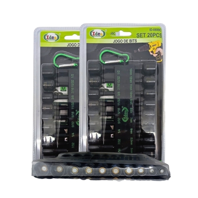 JOGO DE BITS PARAFUSADEIRA MM E POL 20PC