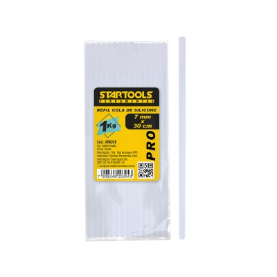 REFIL COLA QUENTE SILICONE 7MMX30CM FINO 1KG 20CM 84UN