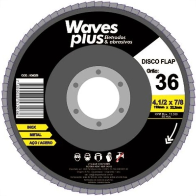 DISCO FLAP GRAO 36 4-1/2 -11 P/ACABAMENTO WAVES BLACK