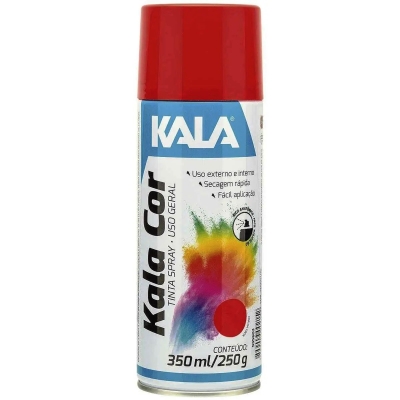 TINTA SPRAY 350ML/250G VERMELHO USO GERAL KALA