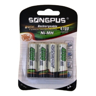 PILHA RECARREGAVEL AA 4700MAH C/4 UN