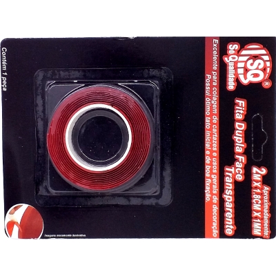FITA DUPLA FACE TRANSP. 2M X 1,8CM X 1MM