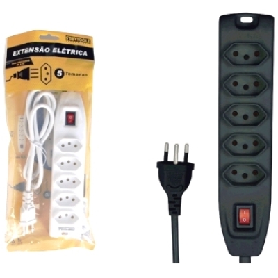 EXTENSAO ELETRICA 1M 5 TOMADAS C/INTERRUPTOR