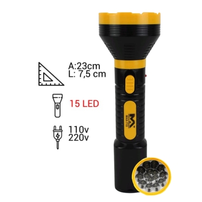 LANTERNA REC 15 LEDS MAX-715