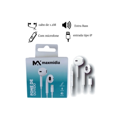 FONE DE OUVIDO COM MIC. 1.2M ENT. TIPO IP