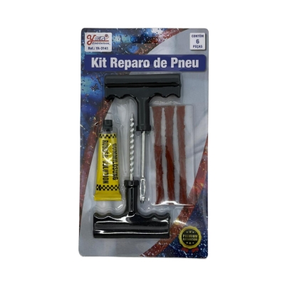 KIT REPARO DE PNEUS 6 EM 1 (3 MACARRÕES) YARA