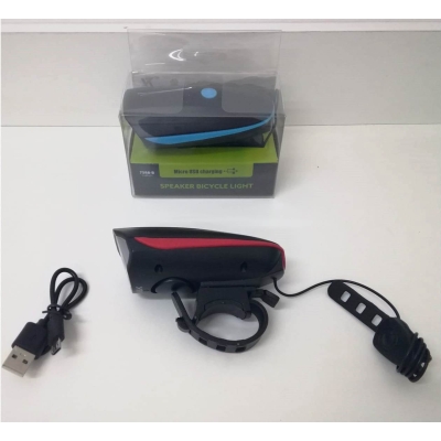 LANTERNA PARA BIKE RECARREGAVEL C/BUZINA