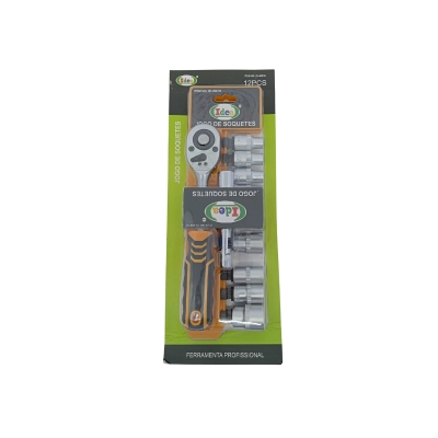 JOGO SOQUETES+CATR+EXTEN.1/2 12PCS