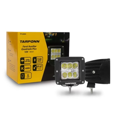 FAROL AUXILIAR QUADRADO 6 LED 18W UN