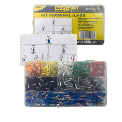 TERMINAIS ELETRICO ILHOS VARIADOS 800PC TUBULAR