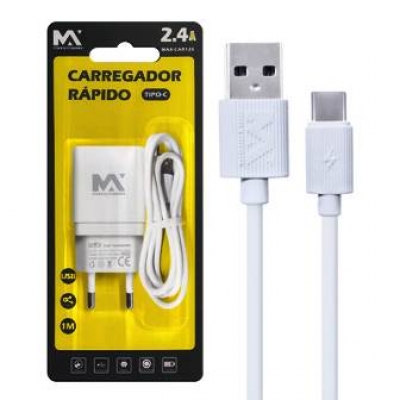 CARREGADOR CELULAR TIPO C 2.4A MAXMIDIA