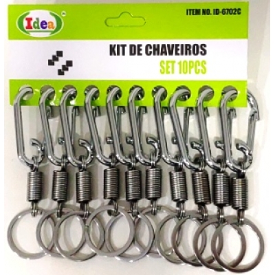 CHAVEIRO KIT CARTELA COM 10PCS