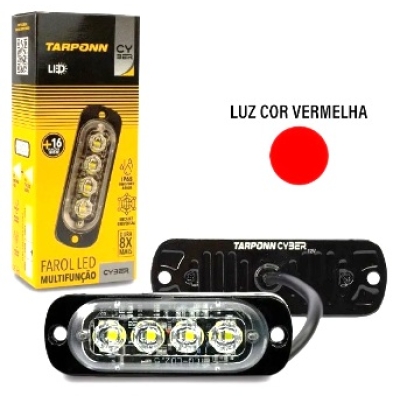 STROBO LED MULTIFUNÇÃO CYBER TARPONN LED VERMELHO 12V