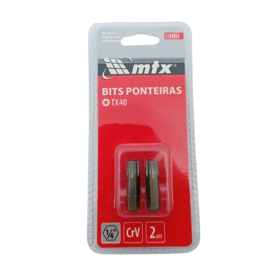 BITS TORX C/2 UNIDADES 40X25 AÇO CRV MTX