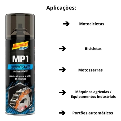 LUBRIFICANTE P/CORRENTE 250ML MUNDIAL PRIME