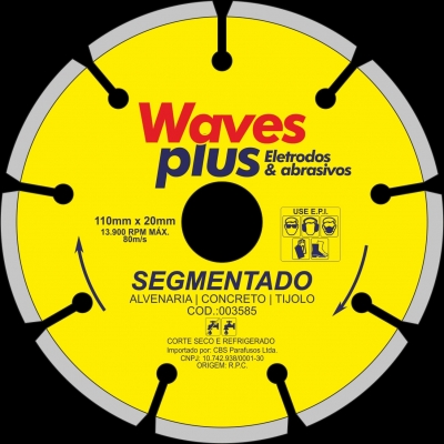 DISCO DIAM. SEGMENTADO 20X110 WAVES LINHA PRO