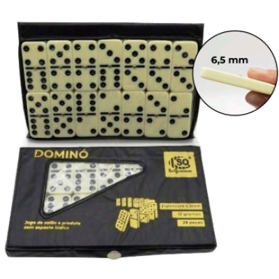 DOMINO JOGO 28PCS 6,5MM 7,5G SQ