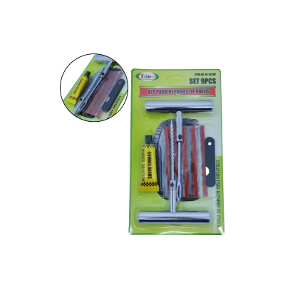 KIT REPARO DE PNEUS 09PCS PROFISSIONAL