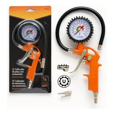 CALIBRADOR DE PNEUS PNEUMATICO ENCAIXE 1/4 SPARTA