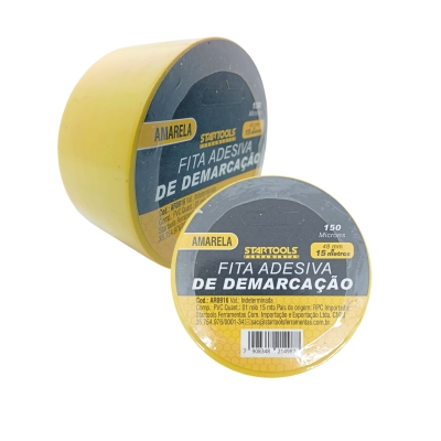 FITA DEMARCACAO ADESIVA AMARELA 15M X 48MM 150 MICRONS STARTOOLS