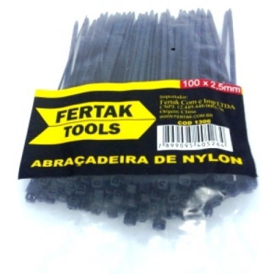 ABRACADEIRA NYLON PTA 2,5MMX100MM C/100