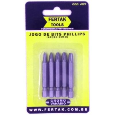 PONTAS P/PARAF. C/5PCS PHILLIPS PH00,01,02,03 CRV