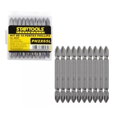 PONTA DUPLA PH2 CRV C/IMÃ 65MM CARTELA C/10 UN