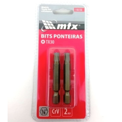 BITS TORX C/2 UNIDADES T40X50MM AÇO CRV MTX