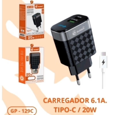 CARREGADOR CELULAR TIPO C 6.1A 200W GOLDEN PRO (IPHONE15 ACIMA)