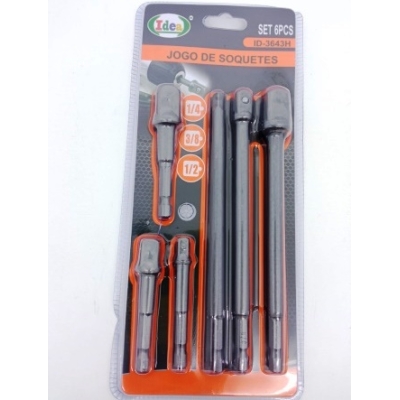 KIT EXTENSAO PARA SOQUETES 06PCS IDEA