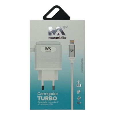 CARREGADOR CELULAR IPHONE 3 USB - 4.8A TURBO